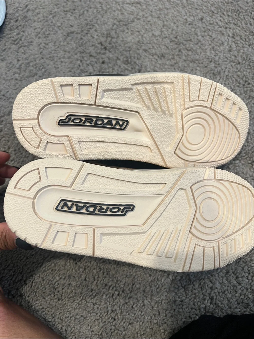 Jordan Kids Velcro Sneakers in Tan, Black and Cream